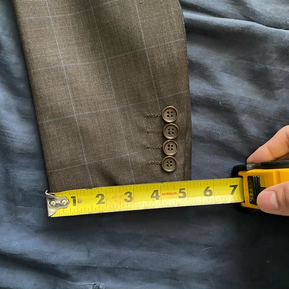 Combatant Gentlemen Brown/Blue Windowpane 3-piece Suit - Picture 7 of 16